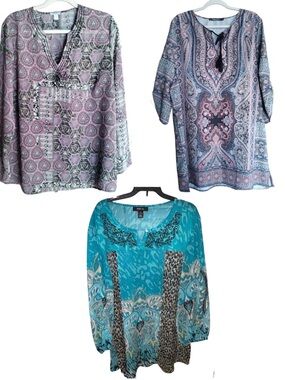 Bundle of 3 boho tops like new shirts 1x xl